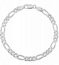 Srebrna Bransoletka Męska Figaro 5,50 mm pr 925