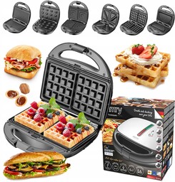 Opiekacz 6w1 Do Orzeszków Gofrownica Grill Toster 6