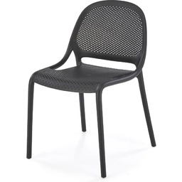 Edinos Czarne ażurowe krzesło sztaplowane W0-T34