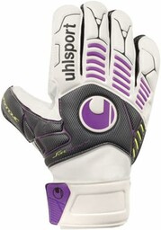 uhlsport Ergonomiczne miękkie rękawice treningowe bramkarskie białe/czarne/fioletowe rozmiar: