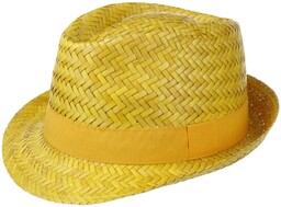 Kapelusz Słomkowy Valencia Trilby by Lipodo, żółty, cm