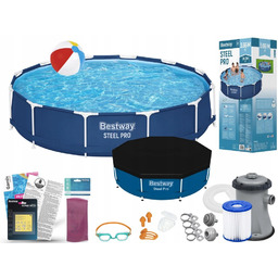 Basen Ogrodowy Stelażowy Okrągły 366x76 Bestway 56681 Zestaw