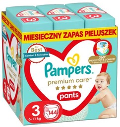 PAMPERS Premium Care Pieluchomajtki rozmiar 3, 144 sztuk