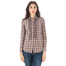 KOSZULA DAMSKA Z DŁUGIM RĘKAWEM FRED PERRY RÓŻOWA