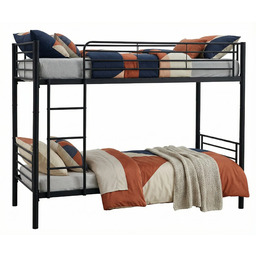 Edinos Czarne metalowe łóżko piętrowe młodzieżowe 90x200 D2-D21