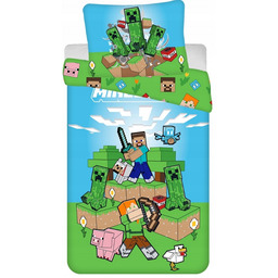 Pościel bawełniana 140x200 Minecraft Klocki Lego Dziecięca Oryginalna