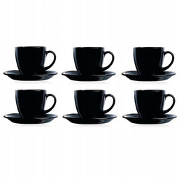 Luminarc komplet kawowy Carine 220 ml czarny filiżanki