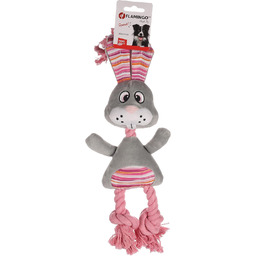 FLAMINGO JCHIEN PIENO Pluszowy królik + szara lina