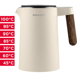 Rk3304 Czajnik Elektryczny Z Regulacją Temperatury1,5 L,Norwood, Wanilia