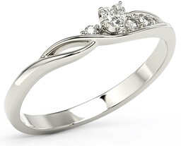 Pierścionek z białego złota z cyrkoniami Swarovski BP-81B-C