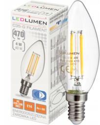 Żarówka LED E14 Świeczka 6W = 60W Filament