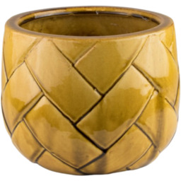 Donica ceramiczna Reja L 22 cm żółty