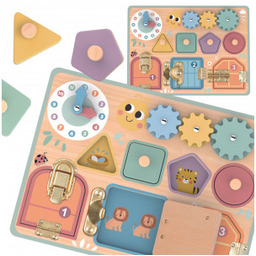Zabawka Tooky Tablica Manipulacyjna Zamki Zębatki Sorter Zegar