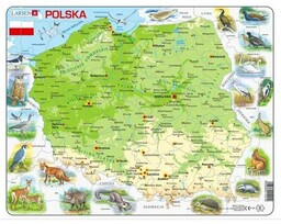 LARSEN Układanka Maxi Polska mapa fizyczna LA-K98 (61