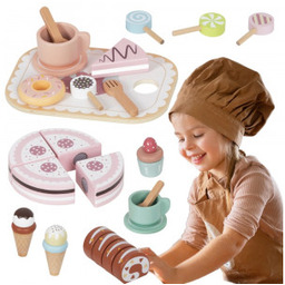 TOOKY TOY Sweet Cake Drewniany Zestaw Słodkości