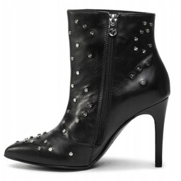 Eva Minge Botki Damskie Skórzane Czarne 37 3D2G5*