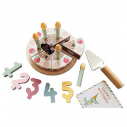 Zabawka Tooky Drewniany Tort Urodzinowy ze Świeczkami Rzepy