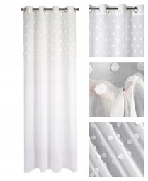 EUROFIRANY Firana STELLA 140x250 cm przelotki biała