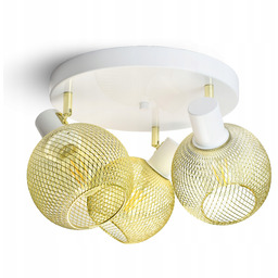 Lampa Sufitowa Żyrandol Plafon Gold Globe 488-EG3 Led