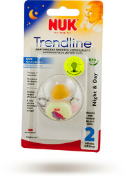 NUK Smoczek uspokajający 6-18m "2" TRENDLINE NOC&DAY LATEKS