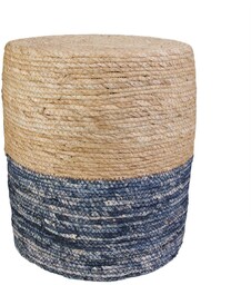 Pufa Bolsa naturalna/ niebieska boho