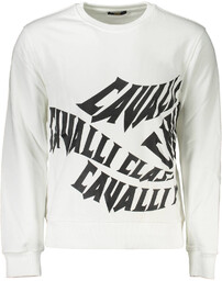 BLUZA CAVALLI CLASS BEZ ZAMKA MĘSKA BIAŁA