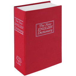 Sejf książka, metalowa kasetka BOOKCASE, czerwony