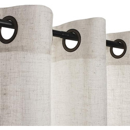 VOILYBIRD Palma lekkie zasłony filtrujące, naturalny len, półprzezroczyste