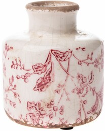 Wazon ceramiczny Vintage flower, 9 x 10,5 cm