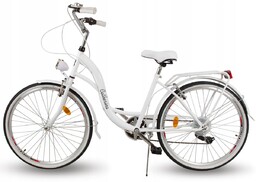 Damski Rower miejski z koszem wiklinowym ramy 17/19''