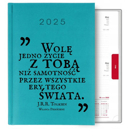 KALENDARZ TURKUSOWY A5 2025 PREZENT Z J.R.R. TOLKIEN
