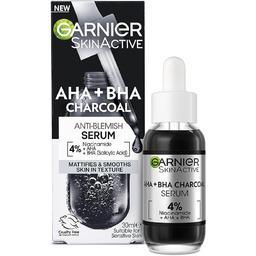 Garnier Skinactive Aha + Bha Charcoal Serum