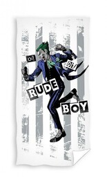 Carbotex Ręcznik dziecięcy 70x140 Batman szary pasy plażowy