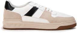 Męskie sneakersy z ekoskóry biało - beżowe