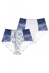 Wzorzyste figi damskie (2 pack) z wysokim stanem