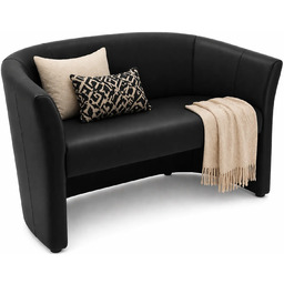Edinos Premium Czarna sofa dwuosobowa ekoskóra A4-S43