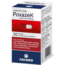POTAZEK+ chlorek potasu - 50 kapsułek KRÓTKA DATA