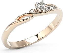 Pierścionek z różowego złota z cyrkoniami Swarovski BP-81P-C