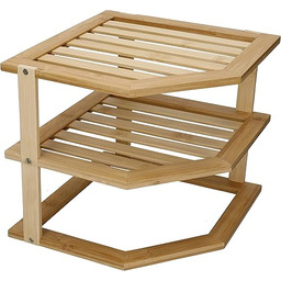 Copco Bamboo COP3TIERCORBAM trójpoziomowy narożny regał do przechowywania,