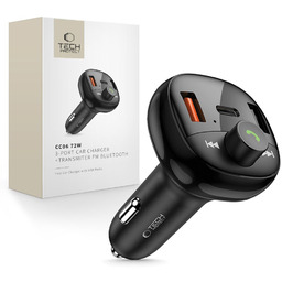 Ładowarka samochodowa z transmiterem USB-A USB-C PD 72W