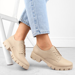 Półbuty damskie oksfordki beżowe M.Daszyński MR23119-5