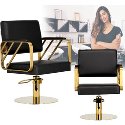 Fotel fryzjerski Bryson hydrauliczny obrotowy chromowany do salonu