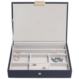 Stackers Pudełko na biżuterię pojedyncze (granatowe) Classic