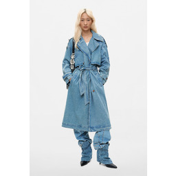 Desigual Długi płaszcz typu trencz z denimu 100%