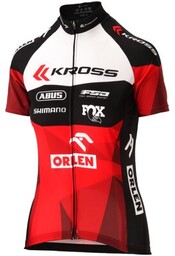 KROSS Koszulka rowerowa OCT Replika (rozmiar S) Czarno-czerwony