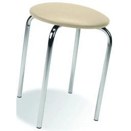 Edinos Kremowy okrągły taboret kuchenny metalowy E1-D96