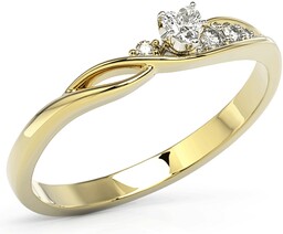 Pierścionek z żółtego złota z cyrkoniami Swarovski BP-81Z-C