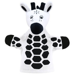 Pacynka czarno-biała żyrafa kukiełka kontrastowa sensoryczna