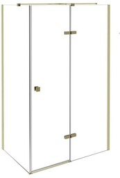Złota prostokątna kabina prysznicowa 100x90 prawa Pixa Gold