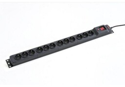 Armac Listwa przeciwprzepięciowa M12/16A Rack 19'' 2.5m czarna